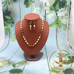 Ruby Ovel Pearl Necklace set