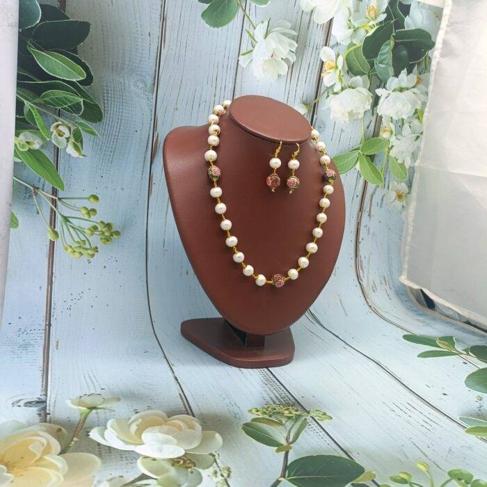 Treditional Taar Mala perals necklace set | Laxminarayan Pearls - Image 3