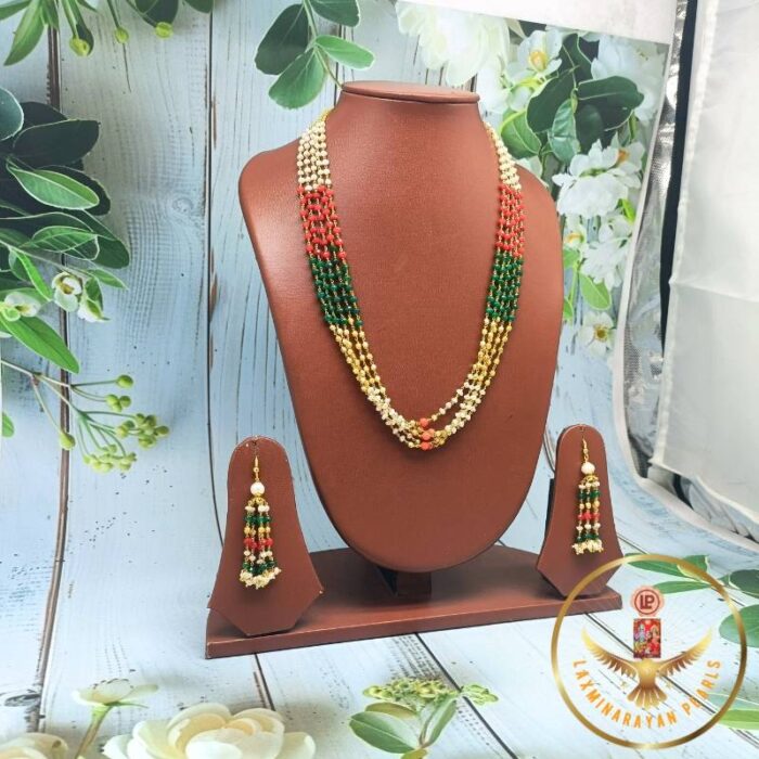 Radiant Multi Colour Taar Mala | Laxminarayan Pearls - Image 3
