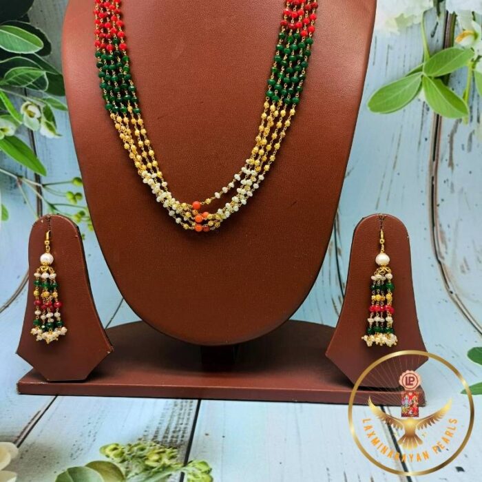 Radiant Multi Colour Taar Mala | Laxminarayan Pearls - Image 4