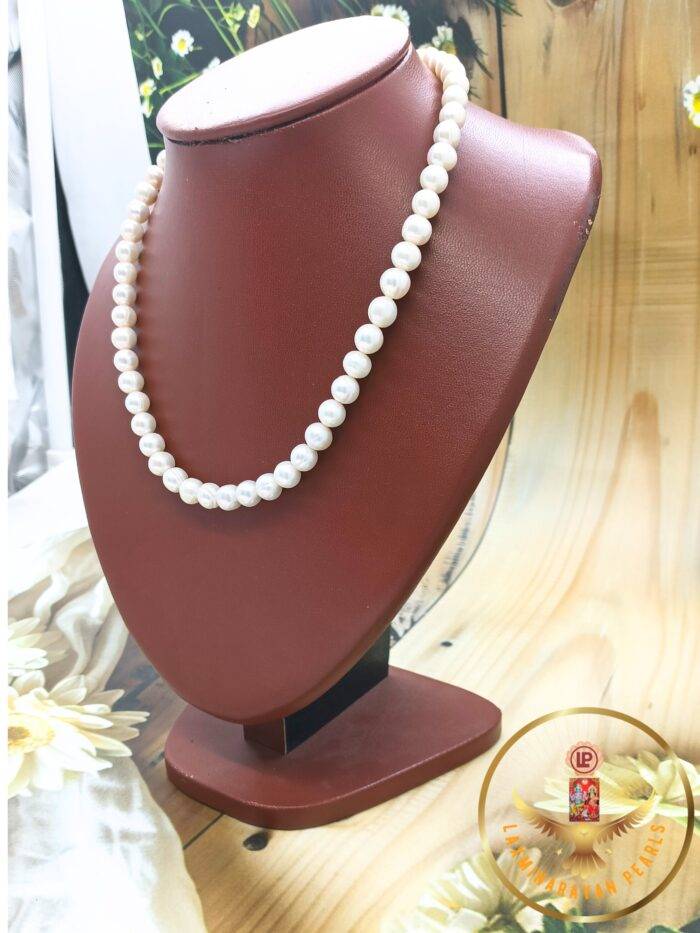Lavish Single Line Pearl Necklace | Laxminarayan Pearls - Image 3
