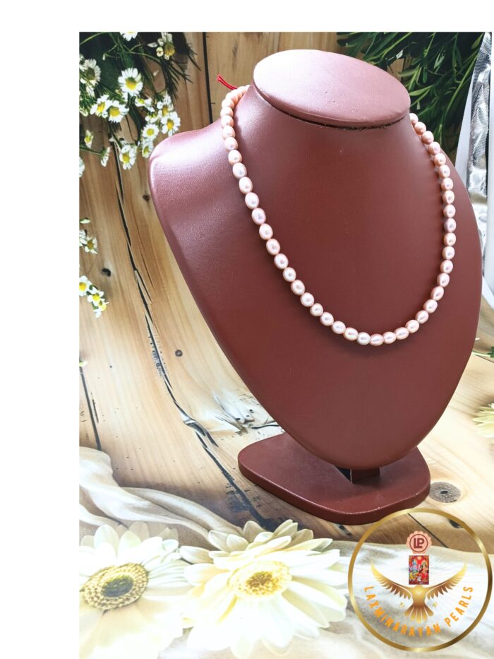 Pure pink pearl necklace | Laxminarayan Pearls - Image 4