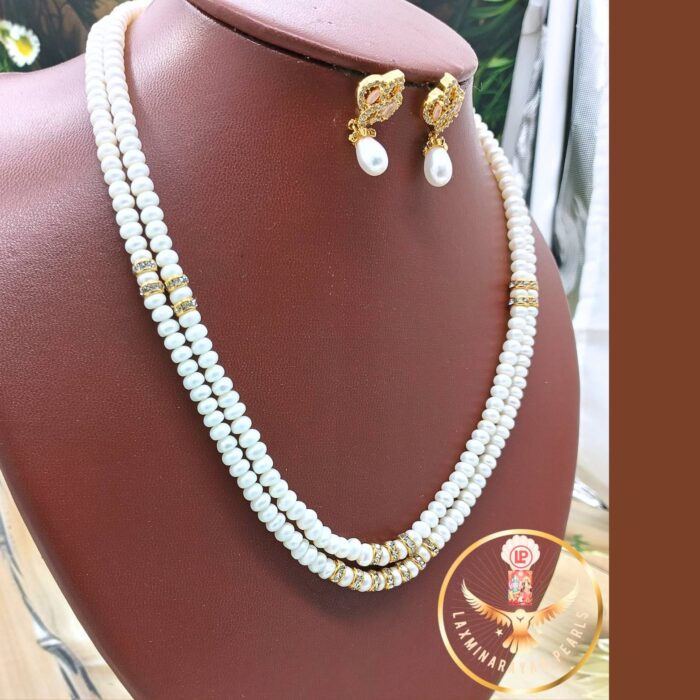 Graceful Two layer pearl necklace Set | Laxminarayan pearls - Image 2
