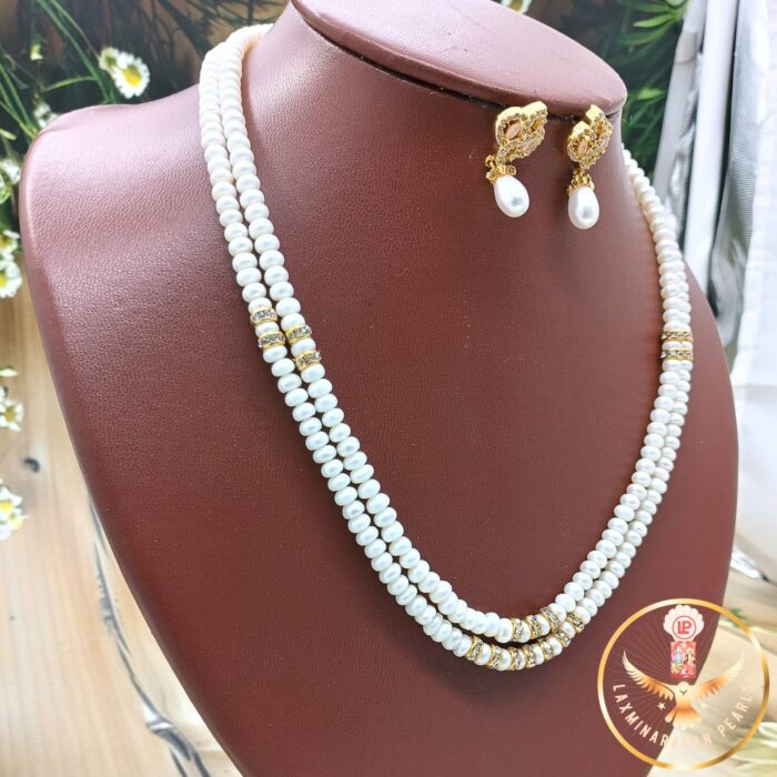 Graceful Two layer pearl necklace Set | Laxminarayan pearls - Image 3