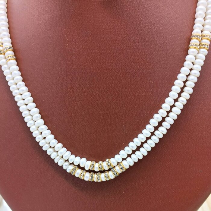Graceful Two layer pearl necklace Set | Laxminarayan pearls - Image 4