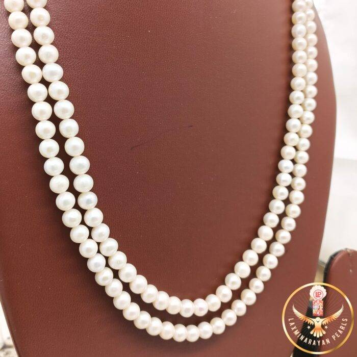 Refined Two Layered simple pearl necklace | Laxminarayan Pearls - Image 2
