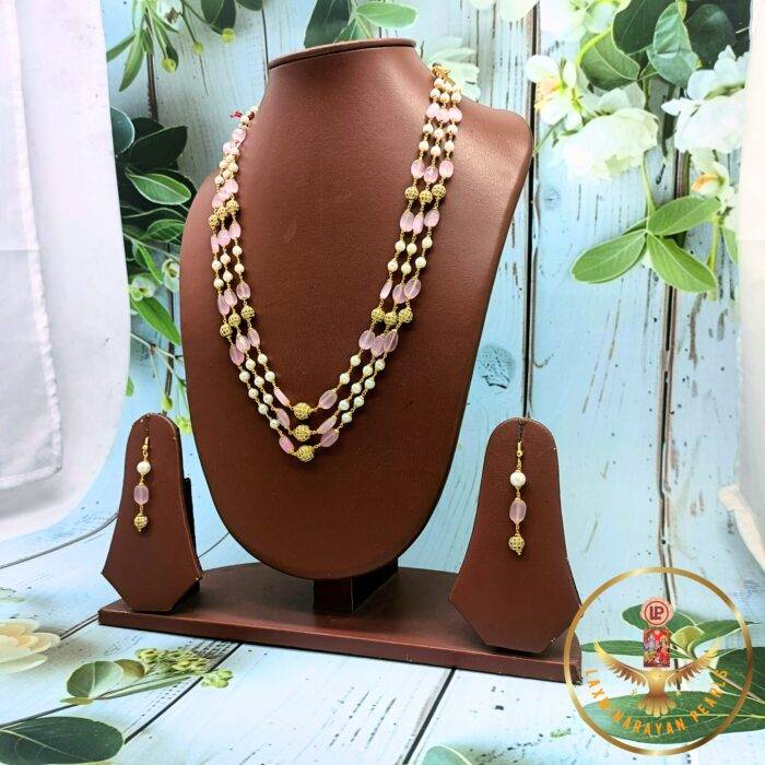 Elegant CZ Pearl necklace set  | Laxminarayan Pearls - Image 2