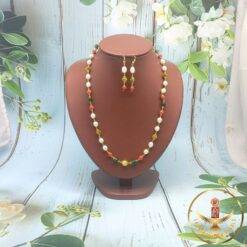 Oval Pearl Necklace Set