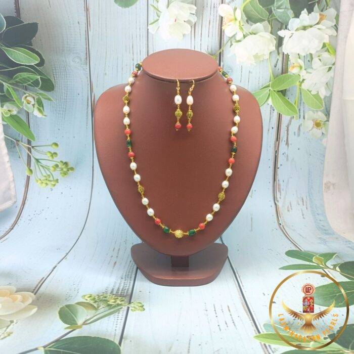 Oval Pearl Necklace Set