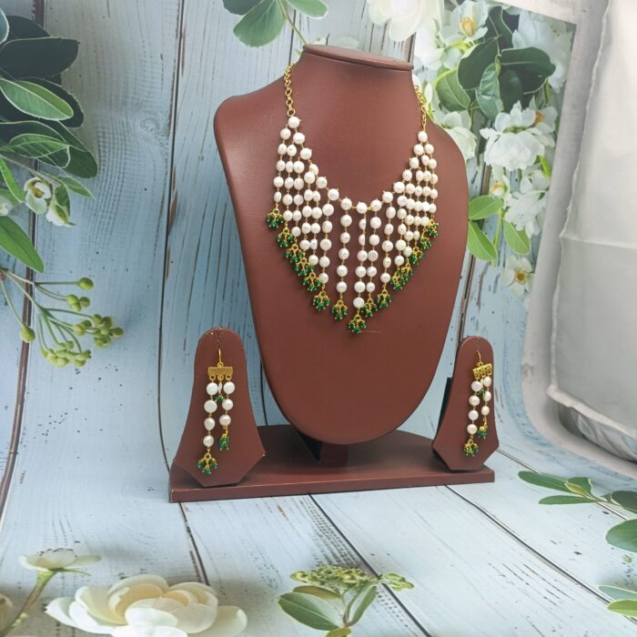 Elegant Button Pearl Necklace Set | Laxminarayan Pearls - Image 2