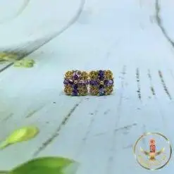 Purple Stone Stud Earrings
