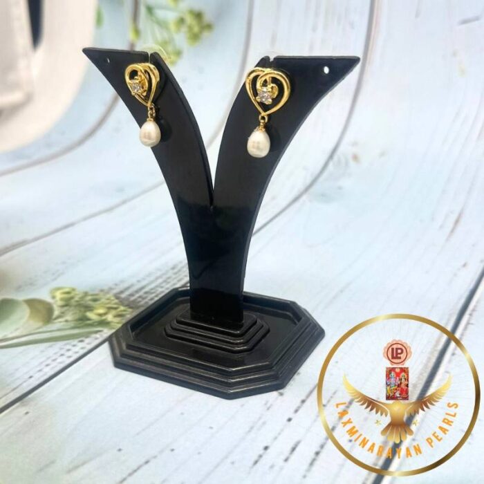 Heart Shaped Pearl Earrings | Laxminarayan Pearls - Image 2