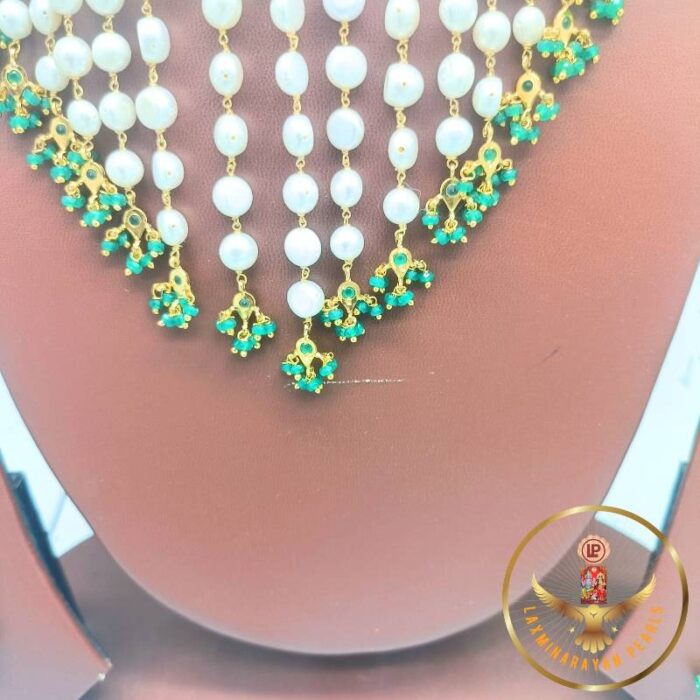 Elegant Button Pearl Necklace Set | Laxminarayan Pearls - Image 4