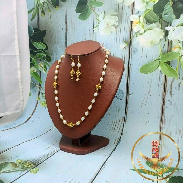 Nakshi Oval Pearls Necklace Set | Laxminarayan Pearls - Image 2