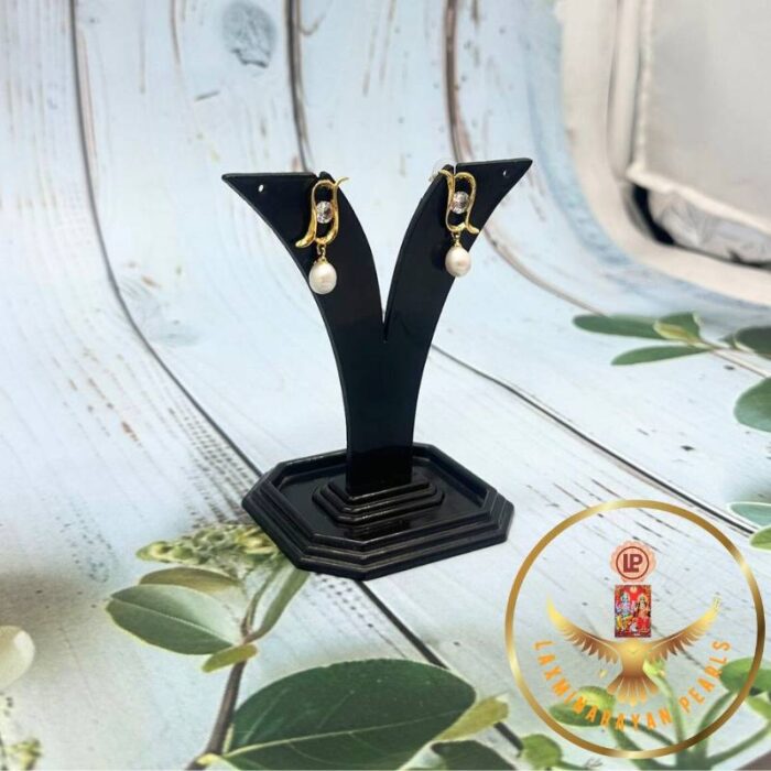 Stone and Pearls jhumkas | Laxminarayana pearls - Image 2