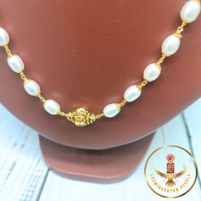 Nakshi Oval Pearls Necklace Set | Laxminarayan Pearls - Image 4