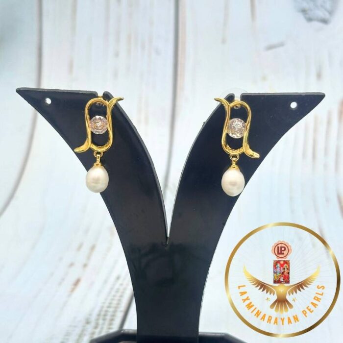 Stone and Pearls jhumkas | Laxminarayana pearls - Image 4