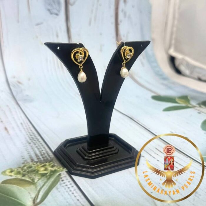 Heart Shaped Pearl Earrings | Laxminarayan Pearls - Image 3