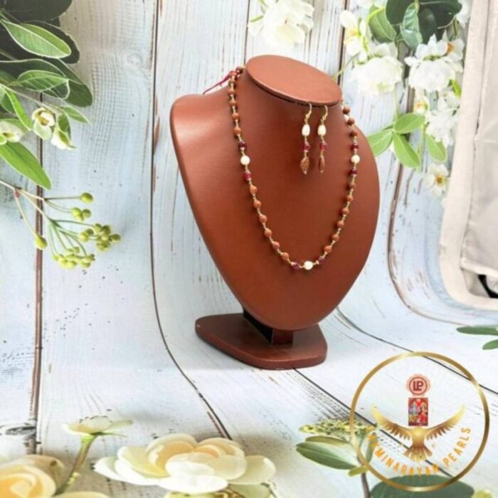Real Pearls Rosary Necklace Set  | Laxminarayan Pearls - Image 2