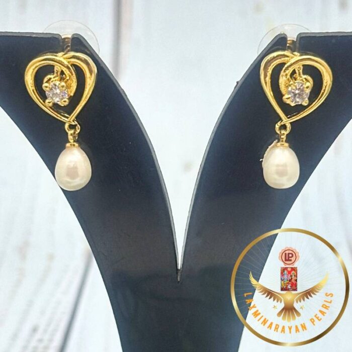 Heart Shaped Pearl Earrings | Laxminarayan Pearls - Image 4
