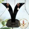 Maroon Pearls drop Earrings