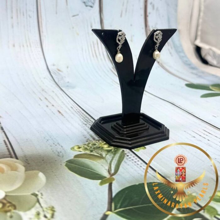 Silver Plated Pearls Earrings | Laxminarayan Pearls - Image 2