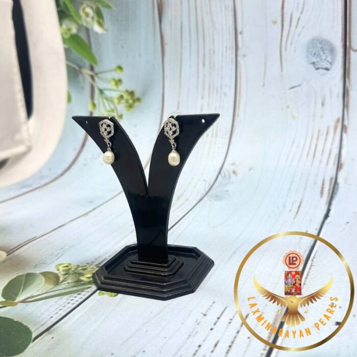 Silver Plated Pearls Earrings | Laxminarayan Pearls - Image 3