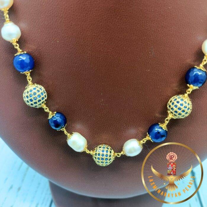 Cz Onex Pearls Necklace Set | Laxminarayan Pearls - Image 4