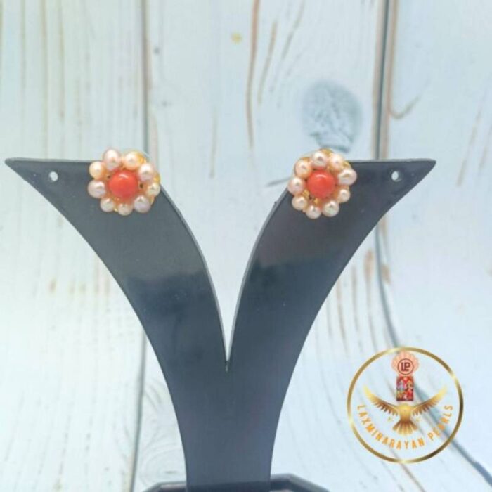 Supreme Pink Pearls Earrings | Laxminarayan Pearls - Image 4