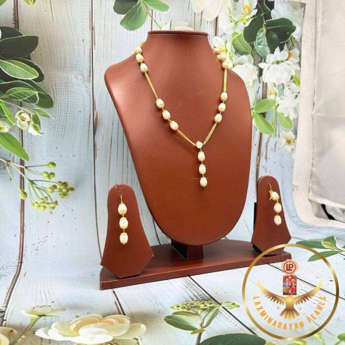 Beautiful Oval Pearls Taar Mala | Laxminarayan Pearls - Image 3