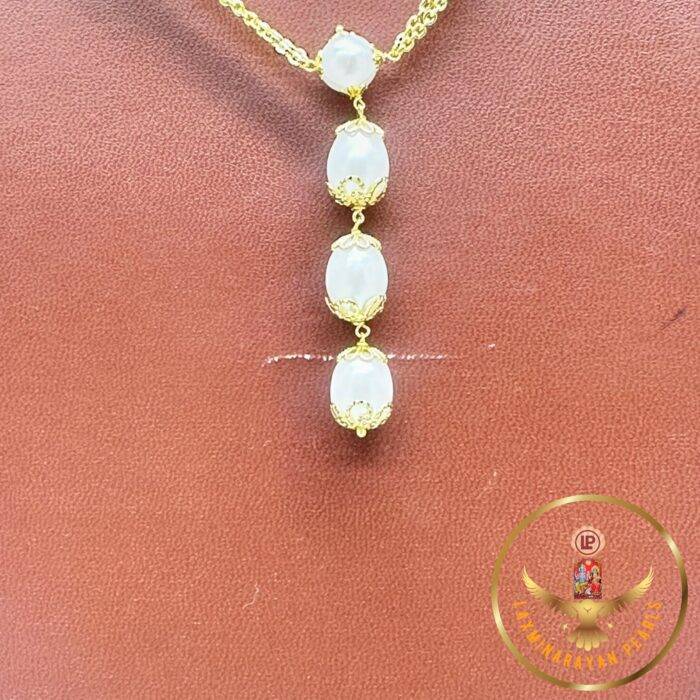 Beautiful Oval Pearls Taar Mala | Laxminarayan Pearls - Image 4
