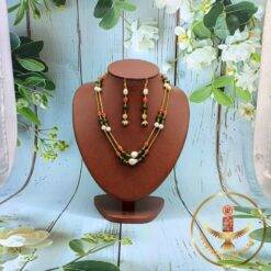 Multi Colour Coral Jade Pearls Necklace