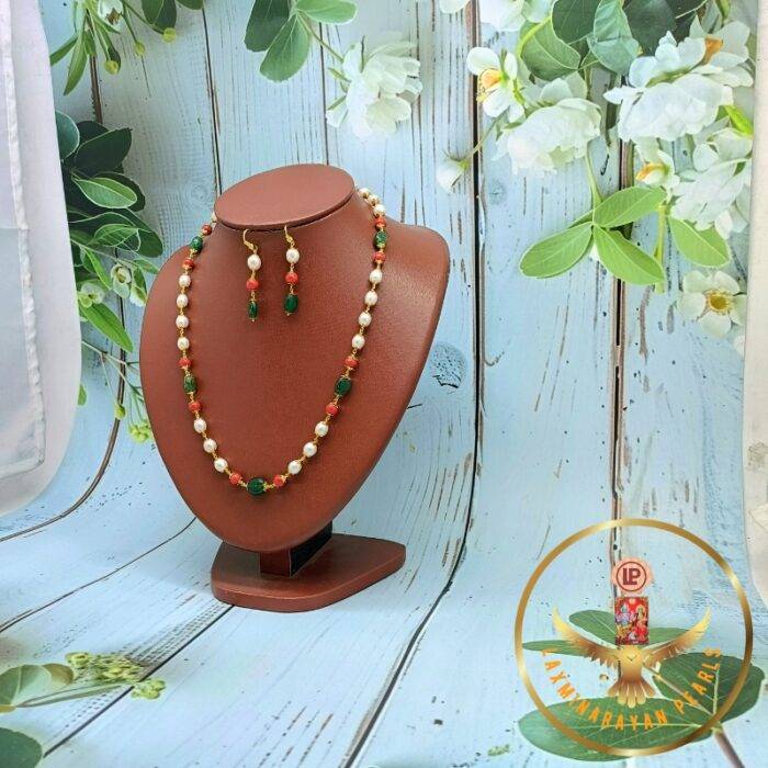 Emrold Ruby Pearls Necklace Set | Laxminarayan Pearls - Image 2
