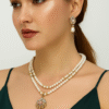 Elegant Two Layered pendant pearl necklace Set