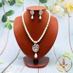 Cz Pearl Necklace Set | Laxminarayan Pearls