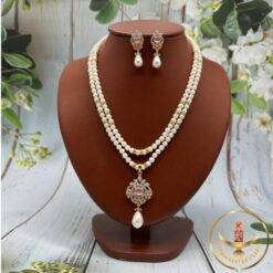 Elaegant Two Layered pendant pearl necklace Set | Laxminarayan pearls