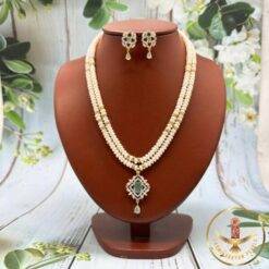Two Layered Pearl Pendant Necklace Set | Laxminarayan pearls