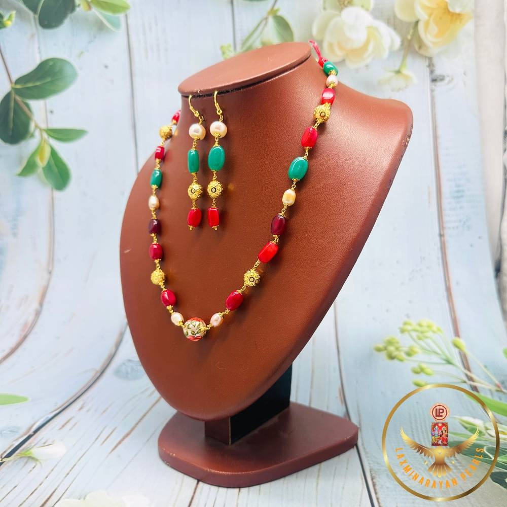 Multi Colour Taar Mala Set - Image 3