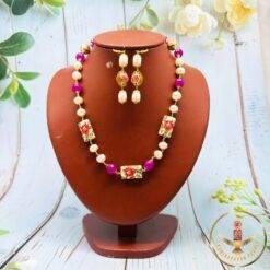Semi Precious Stone Pearls necklace Set