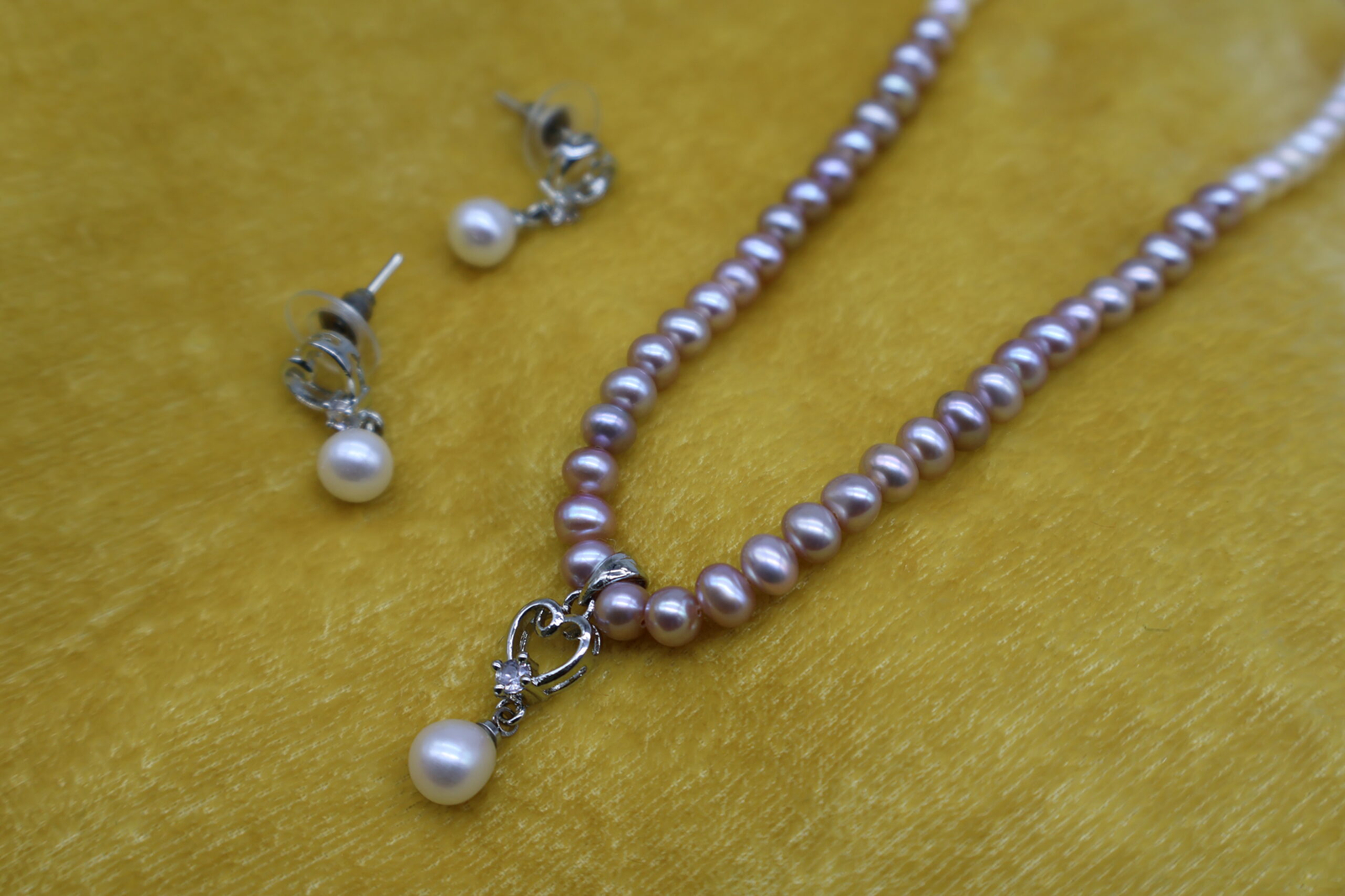 Pink Pearl Necklace Set - Image 2