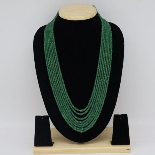 Alternative view of Natural Emerald layered necklace