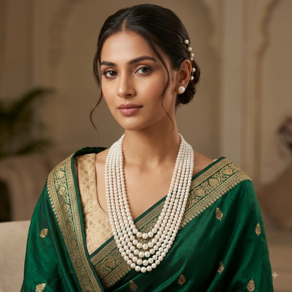 Five layer Graduation Pearl Necklace