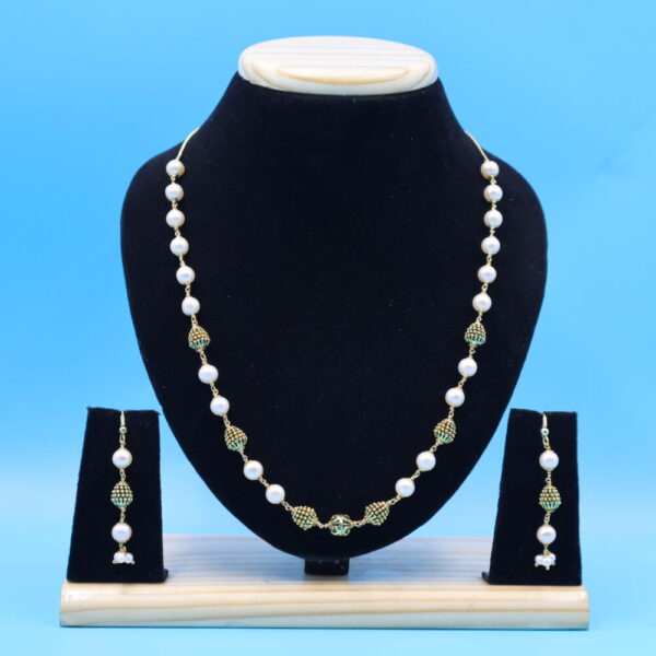 Alternative view of Pearl And Nakshi Balls Taar Mala Necklace