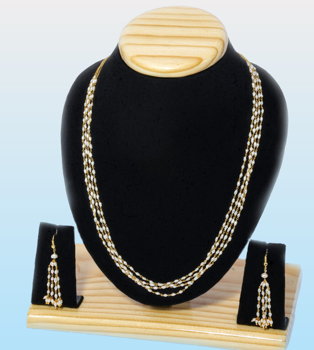 Multi layer Rice Pearl Taar mala - Image 2