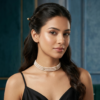 CZ Stone Three Layer Pearl Choker