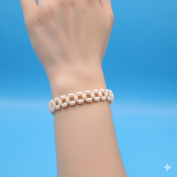 Oval Zigzag Pearl Bracelet