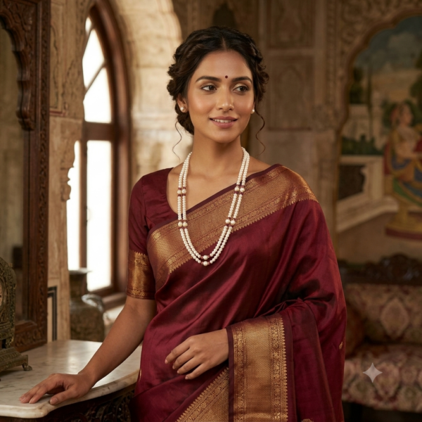 Two Layer Long Pearl Necklace