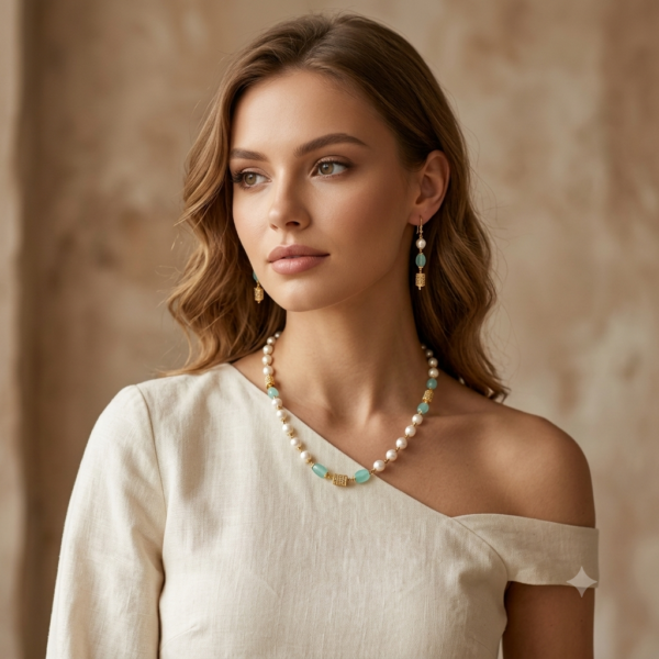 Emerald Nakshi Pearl Necklace