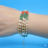 Coral and Emerald Pearl Bracelet