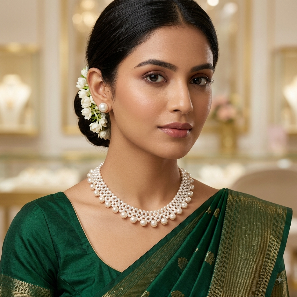 Beautiful Jali Pearl Necklace